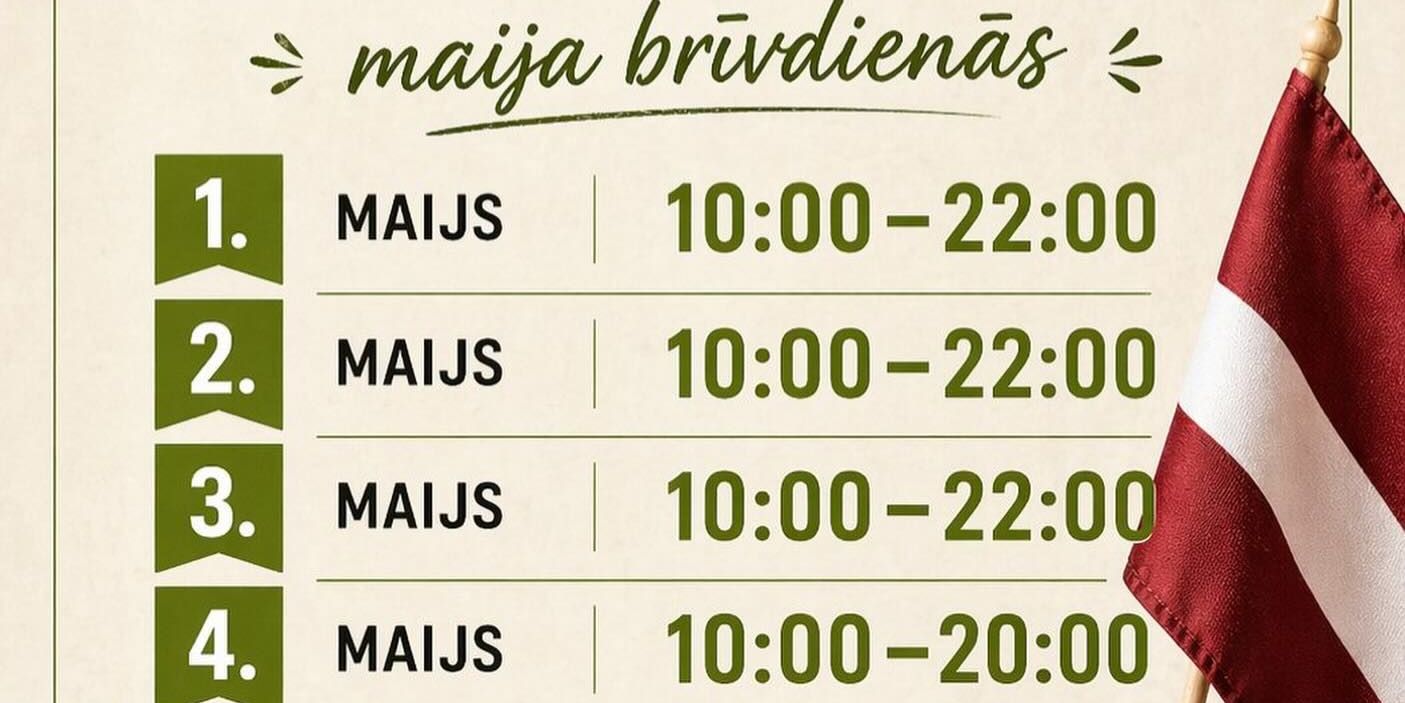 Darba laiks maija brīvdienās