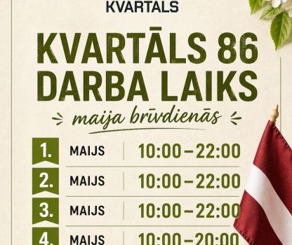 Darbo laikas gegužės švenčių dienomis